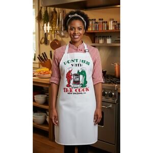 Bold Funny Apron “Don’t Mess with the Cook” New Orleans Hot Stuff BBQ Chef NEW